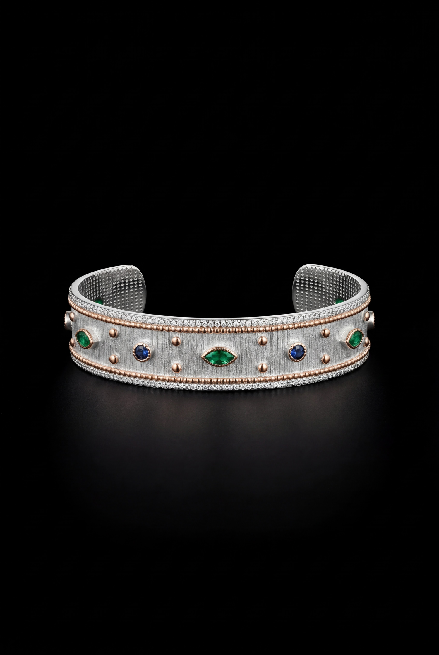 MULTI-STONE STUD CUFF