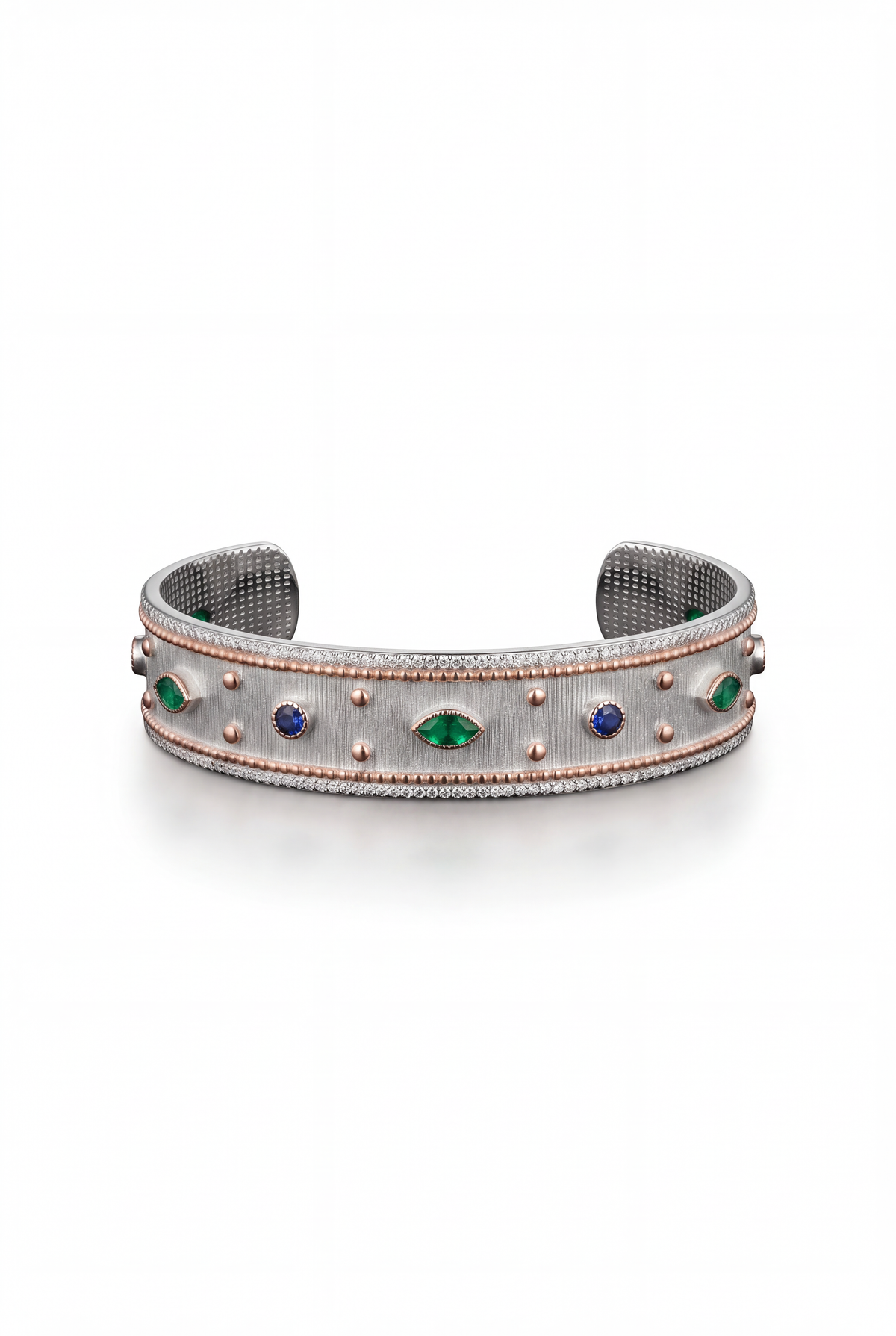 MULTI-STONE STUD CUFF