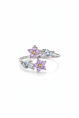 Mor Çiçekli Yüzük - Cartier Standart